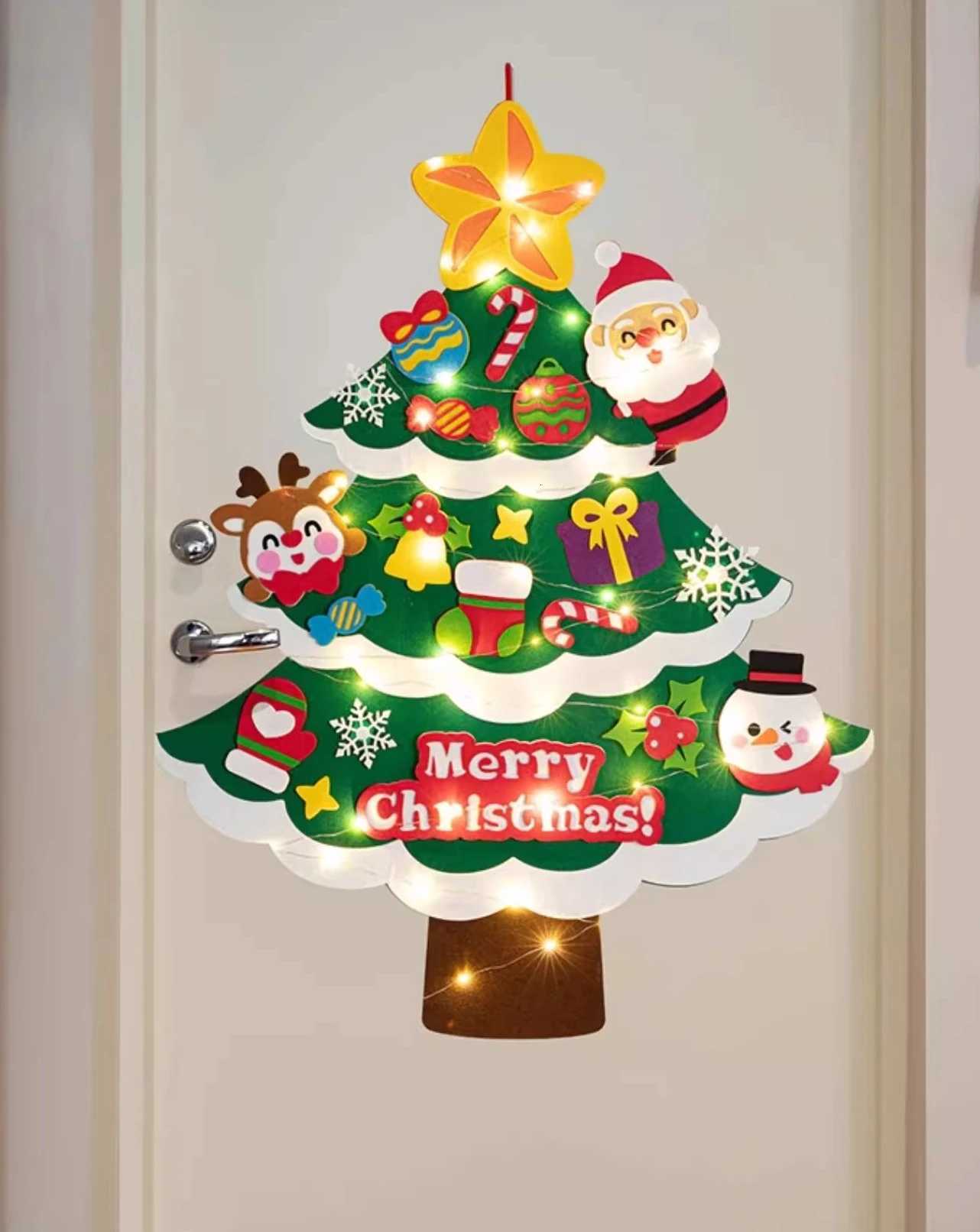 DIY Handmade Felt Christmas Tree 2025 Childrens Toys Material Pack Christmas Gifts Decorations Living Room New Christmas deco C251030