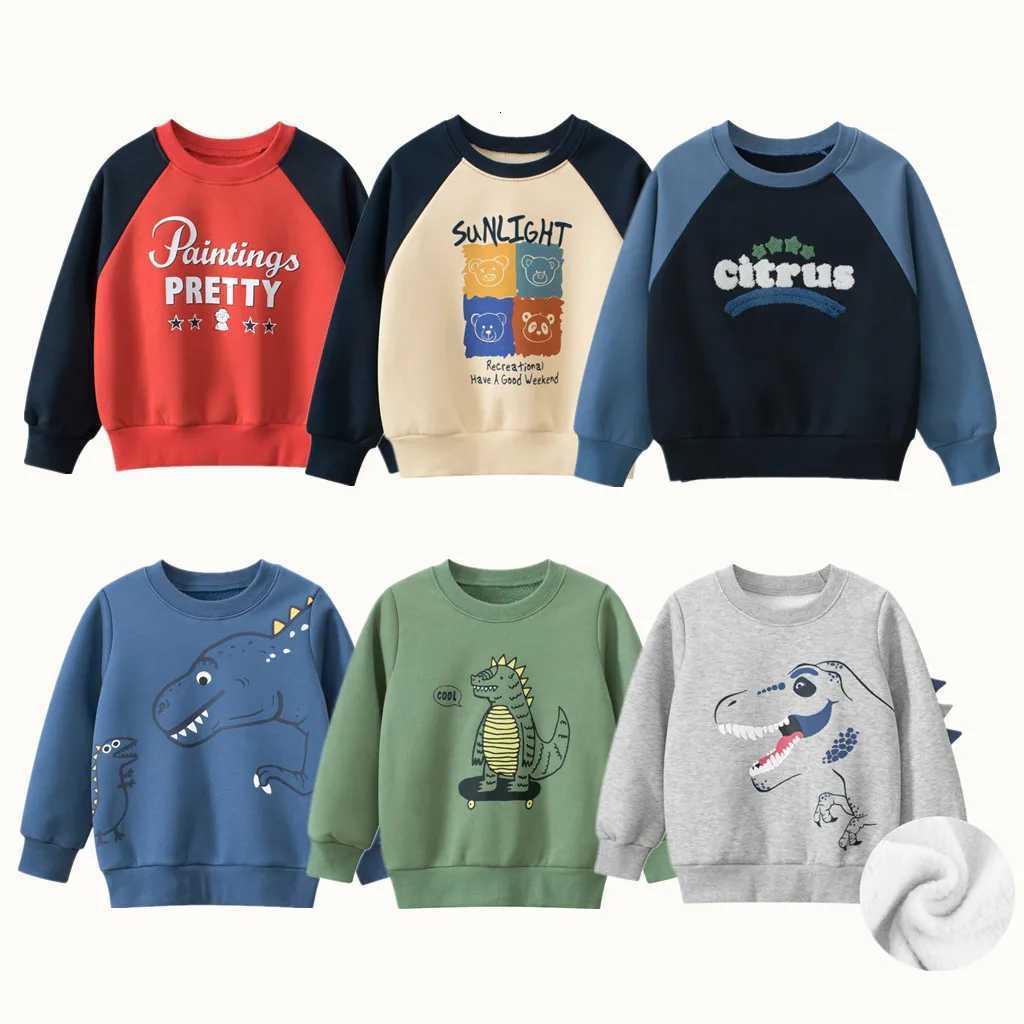 2024 High Quality Kid Sweatshirts Autumn Winter Fleece Coat for Boys Dinosaur Cartoon Sweater Clothes Children Casual OutwearsT251030