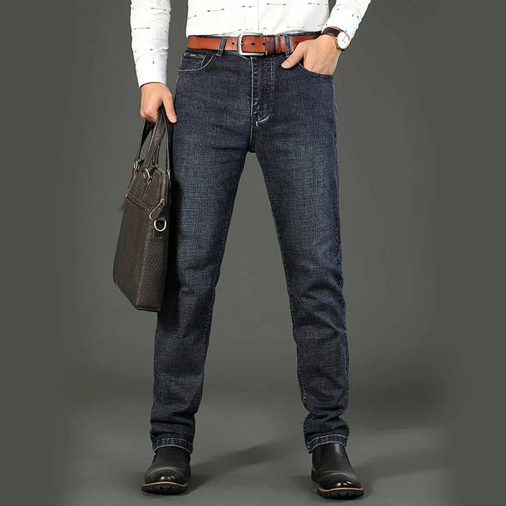 Wthinlee Business Men Jeans Casual Straight Stretch Fashion Classic Blue Black Work Denim Trousers Spring Summer Brand Clothing J251030
