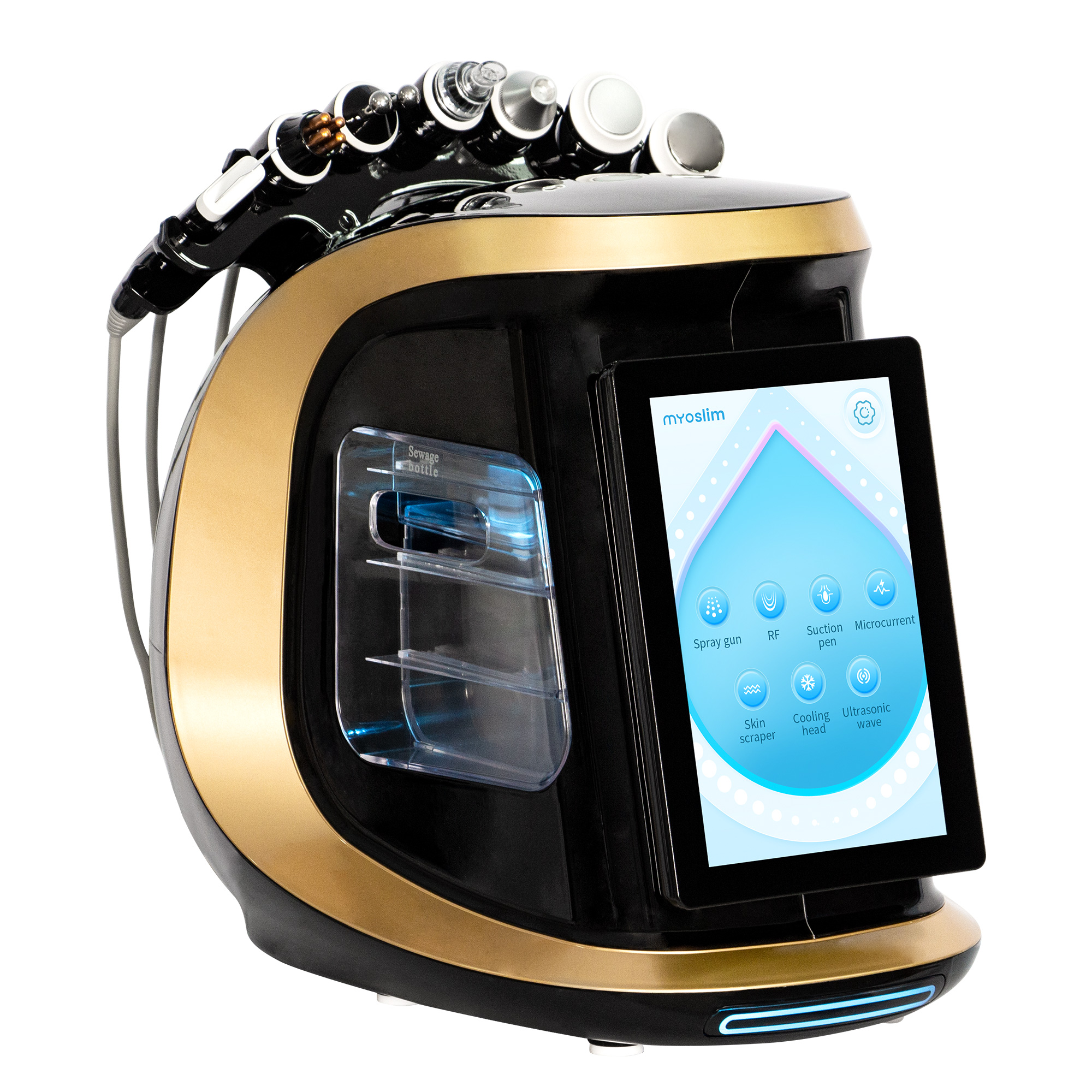 Water Hydra Dermabrasion Machine Oxygen Ice Blue Smart Jet Aqua Peeling Small Bubble Microcurrents for Facial Cleansing Device