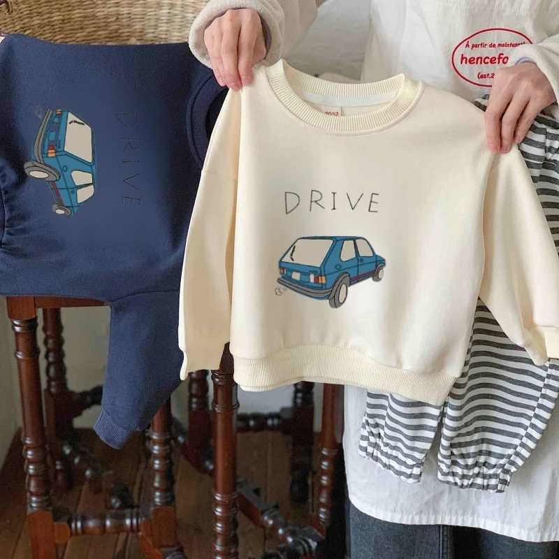 Boutique Childrens Wear Solid Color Long Sleeve Hoodie Autumn Kids Clothing Loose Casual Crewneck Sweatshirts Boys ClothesT251030