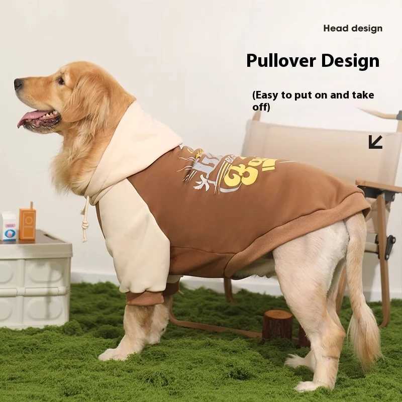 Large Dog Winter Clothes for Labrador Border CollieThermal Windproof et with Fleece Lining Warm Hoodie Style Coat for Cold C251030