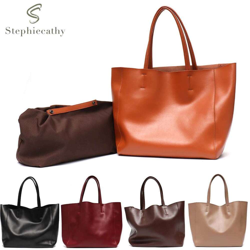 Brand Cow Tote Designer Real Leather Handbags Women Shoulder Bags Fashion Female Large Capacity Liner Purse