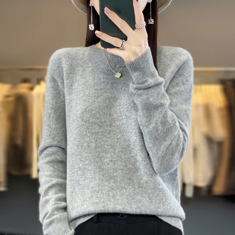Autumn Winter 100 Merino Wool Sweater Women First Line Seamless Halfhigh Collar Pullover Basis Casual Cashmere Knit Solid Tops 251016