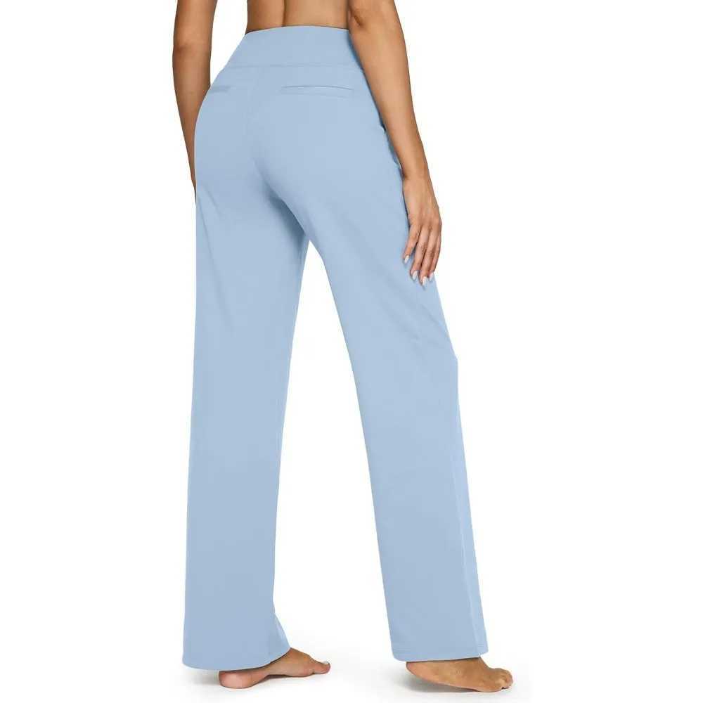 Yoga Pants Wide Leg Pants with Pockets High Waist Stretch Dress Casual Sweatpants Petite J251030