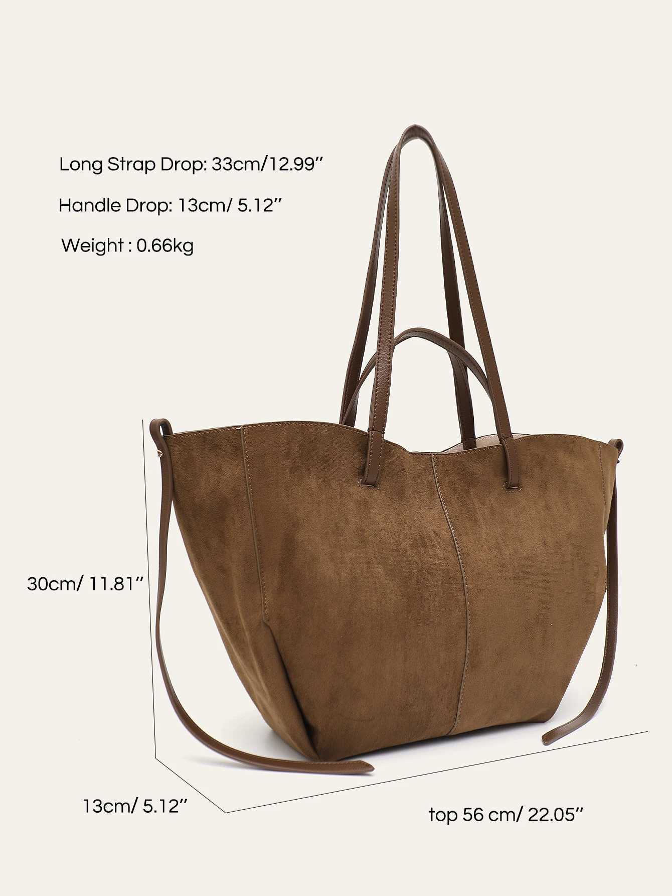 Designer bag Wens Solid Color Soft Faux Suede PU Leather Large Tote Simple Large Capacity Shoder Handbag Purse Daily Shopping Cmute Y251029