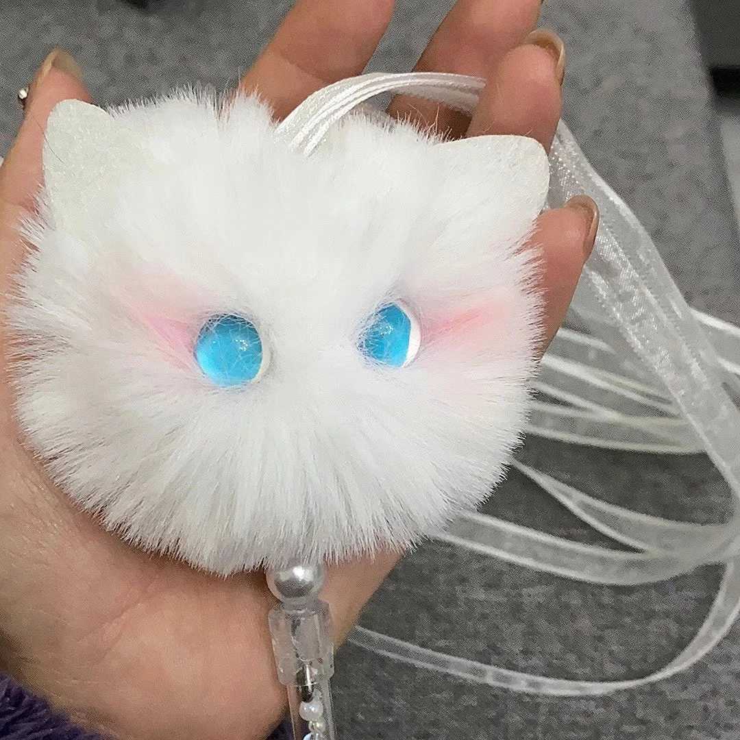 Funny Interactive Cat Toys Kawaii Plush White Tassel Bell Cat Stick Toys for Kitten Playing Teaser Ribbon Wand Toys Cat Supplies S251029{category}