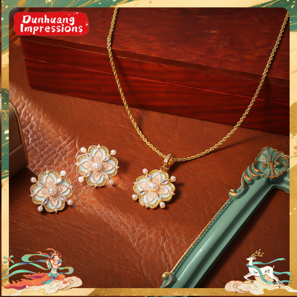 Enamel Oil Drop Pearl Necklace High-end Fashion Exquisite Collarbone Chain New Chinese Ancient Style Choker ddmynov