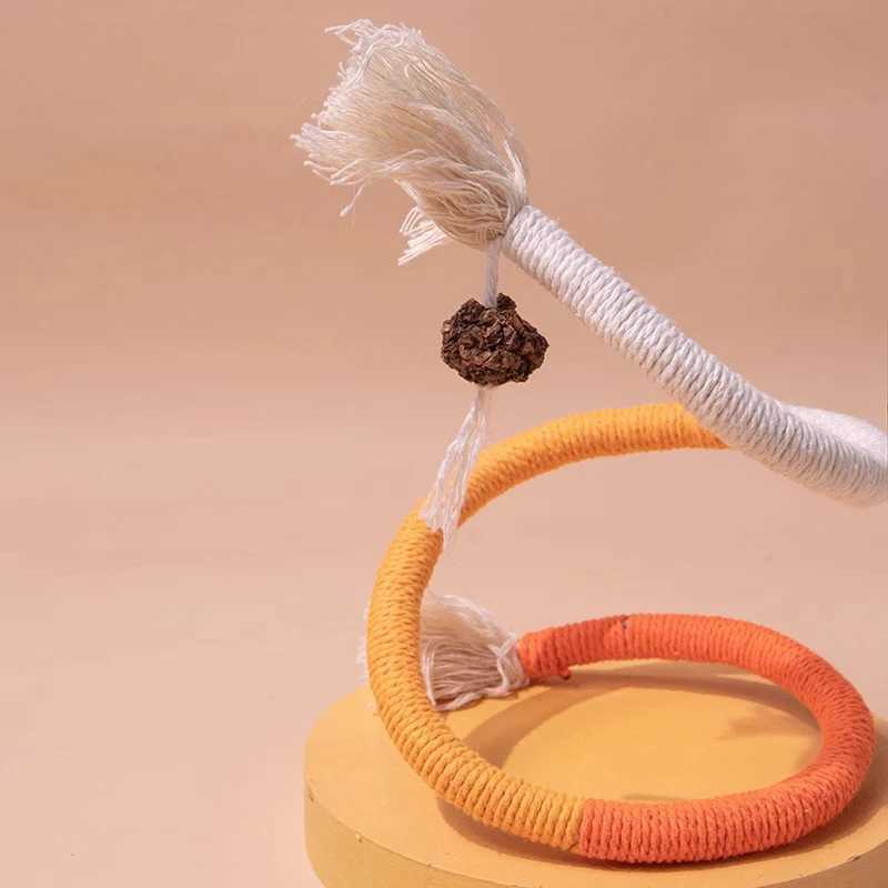 Cat String Toy Interactive Cat Scratcher Cotton Rope Toy Biteresistant Chewing Teething Cat Toy Pet Teaser Wand String Rope S251029