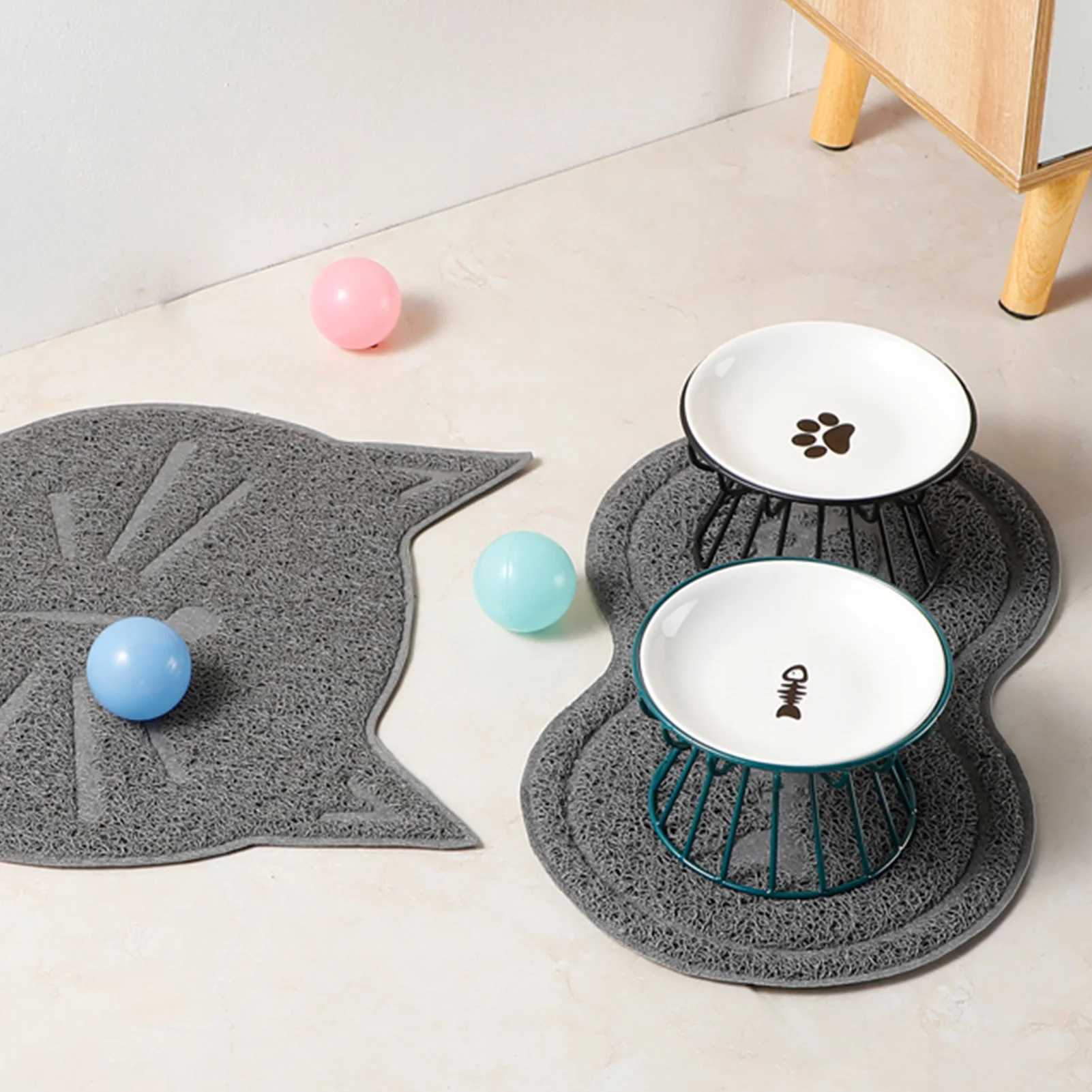 1pcs Ceramic Cat Food Bowl Wide Safe Pets Water Food Bowls Non Slip Shallow Dish for Kitten Puppy Food Water Feeding J251113