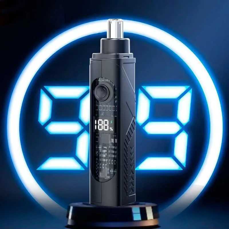 Electric Nose Hair Trimmer for Man Women Digital Display 360 Roating Machine Nose Ear Hair Remove Shaver Razor Detachable Blade M251029