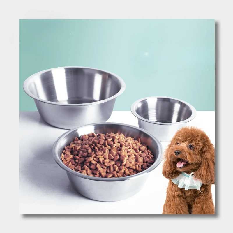 Stainless Steel Dog Bowl with Silicone Base Non Slip Pet Feeder Water Dish Cat Bowl Durable Pet Supplies J251113