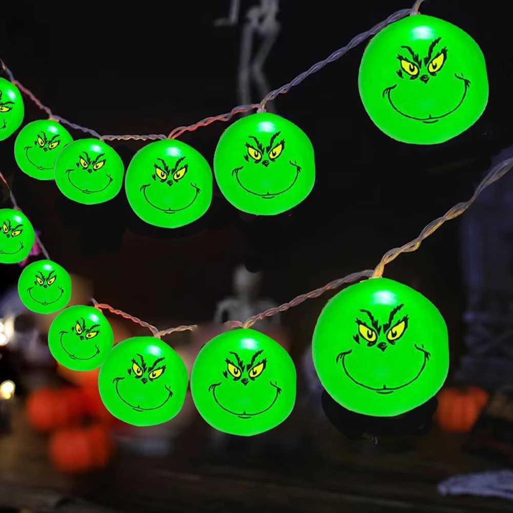 2024 Halloween Day Decoration Party String Lights Funny Green Balls Lights DIY Christmas Tree Decor Light Holiday Party Supplies C251030