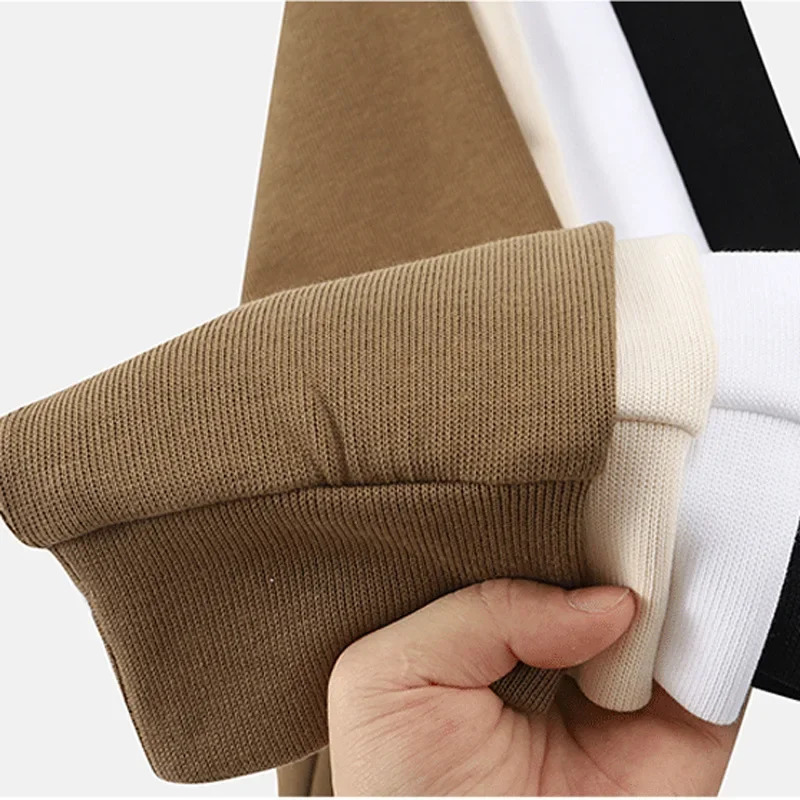 Thickened Fleece Cotton Hoodie Unisex Oversized round Neck Solid Color Couples Sweatshirt Versatile Autumn Winter Arrival 251030