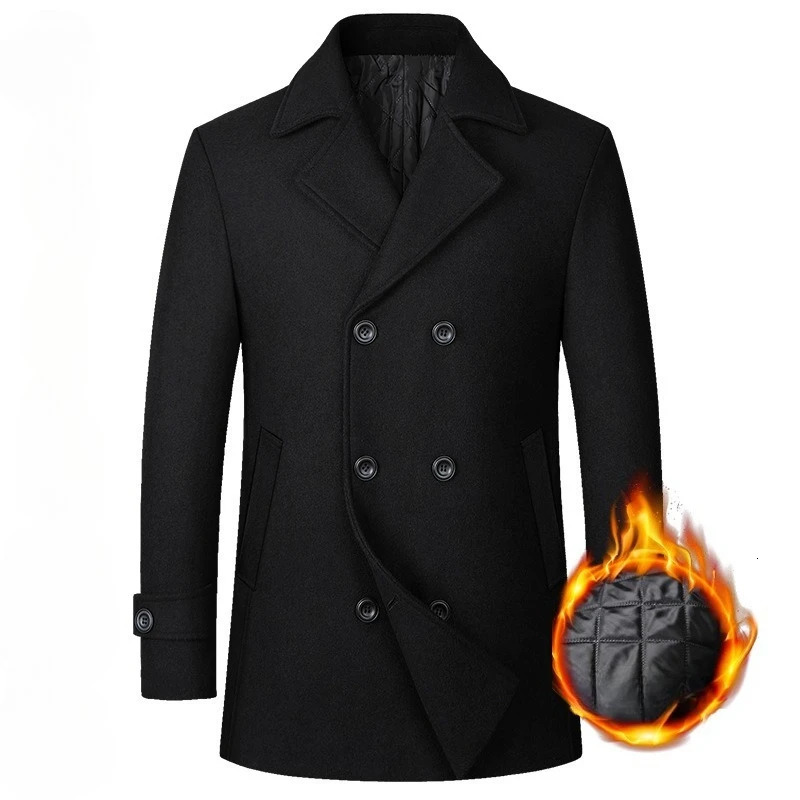 Winter Men Double Breasted Woolen Coats Thicker Warm Cashmere Trench Coats Long Jackets Quality Male Winter Overcoats Eur XX 251029