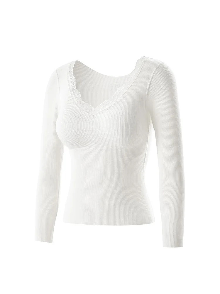 Cashmere and silk thermal underwear for women thickened with fleece autumn and winter long Johns and thermal pajamas set 251030