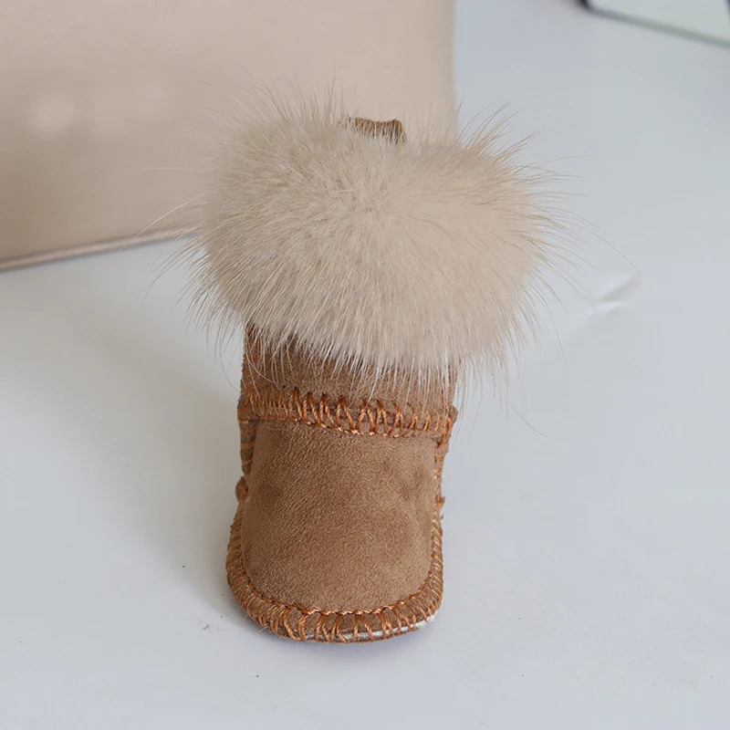 Fluffy Pompom Boot Shoe Keychain For Women Car Key Chain Bagpack Charm Accessories Pendant 251030
