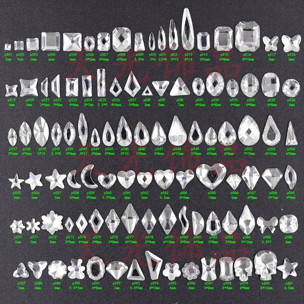 20pclot Glass Nail Art Rhinestones Pear 40Style Colorful Stones Nail Art Charm Crystal Rhinestone 3D Nail Jewelry 251027