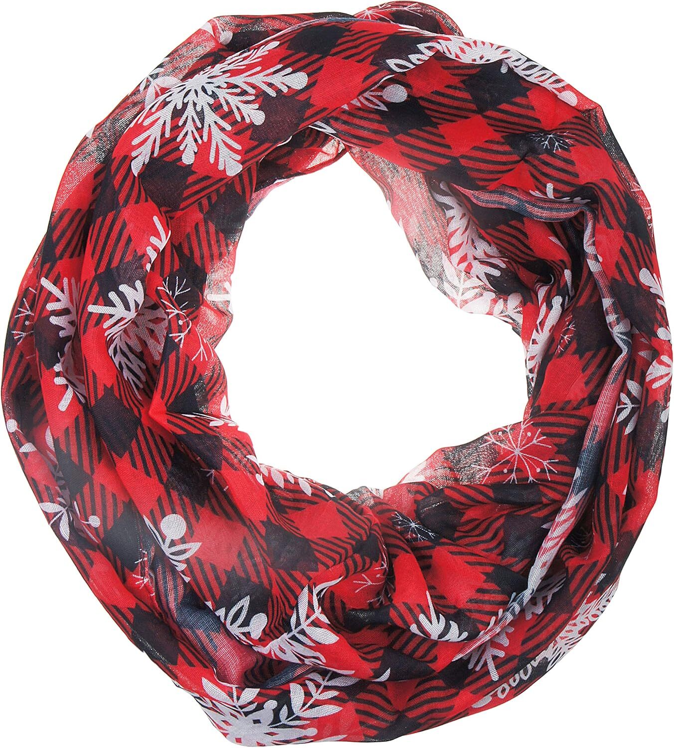 Custom Fall Winter Soft Lightweight Holiday Sheer Infinity Christmas Scarf for Women Girls