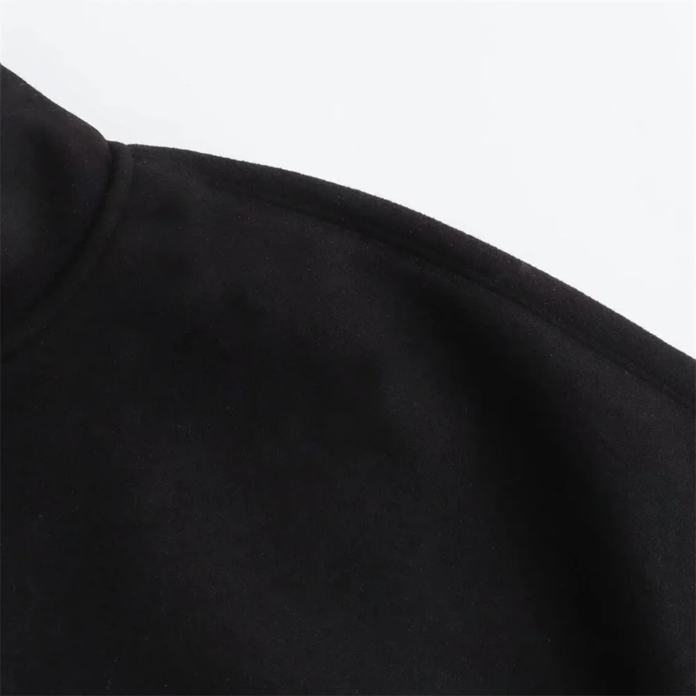 Womens Baseball Suit Loose and Versatile Black Long sleeved Pilot Jacket Coat 251029