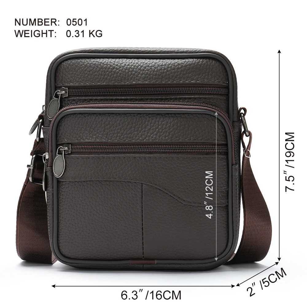 WAL Hots Mens Shoder Bags Casual Messenger Bag Genuine Leather Gift for Man Y251011