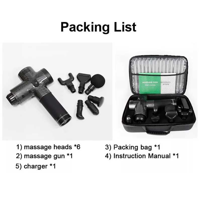 Fascial Massage Gun Electric Percussion Pistol Massager Body Neck Back Deep Tissue Muscle Relaxation Pain Relief Fitness J251030