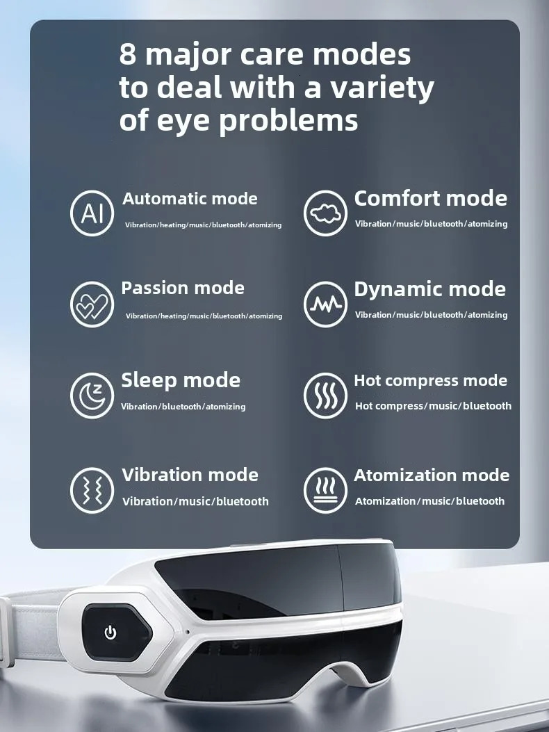 XINDU 16 Massage Points Highquality Steam Atomization Eye Massager Relaxing Compress Eye Mask Upgrade Bluetooth 251027