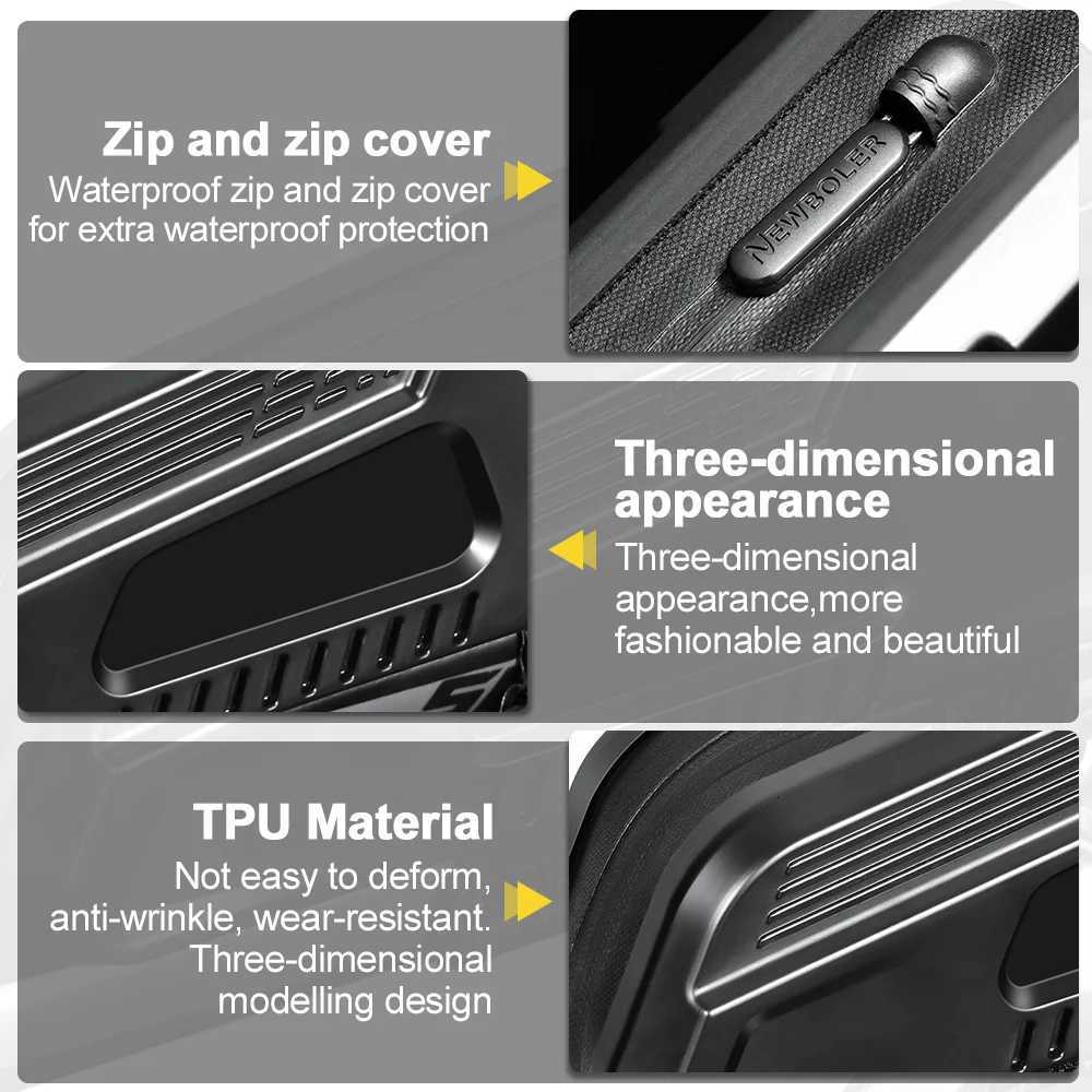 NEWBOLER Bicycle Bag Rainproof Cycling Top Front Tube Frame Bag Large Capacity MTB Road Bicycle Pannier Black Bike Accessories H251029