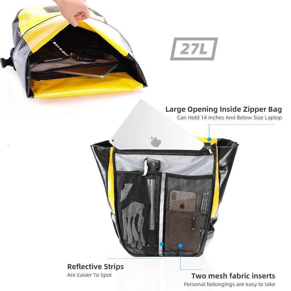 Rhinowalk Bike Pannier Bag Waterproof 27L Back Seat Rack Bag Travel Cycling Bag 1PC Bicycle Rear Rack Tail Seat Trunk Pannier H251029