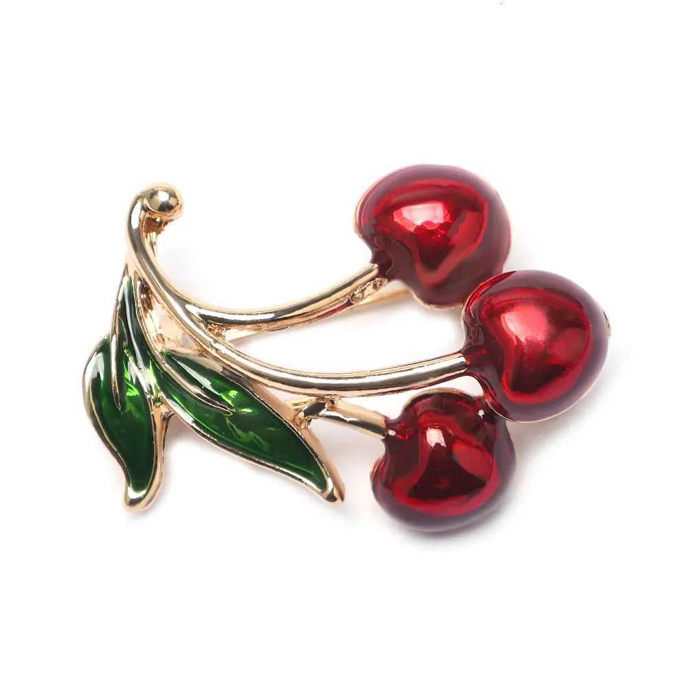 Fashion Baroque Style Bird Cherry Badge Retro Flower Crystal Pin Metal Accessories Jewelry Gifts Y251029