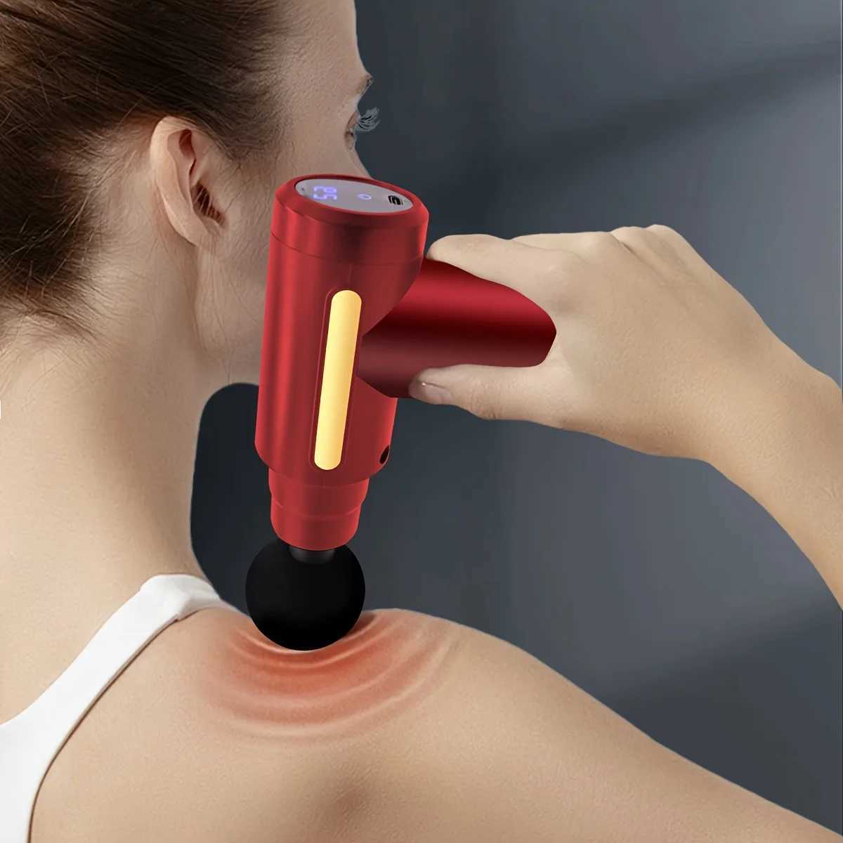 Portable digital fascia gun convenient electric massager LED display screen with six adjustable levelssilent and longlasting J251030