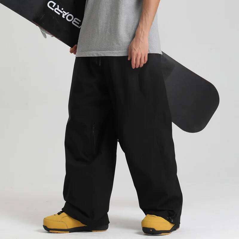 Men Baggy Windproof Solid Women Skiing Pants Waterproof Loose Hooded Ski Strides New Outdoor Sport Adult Breathable Trousers