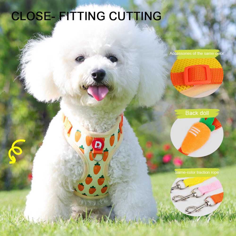 Cute Fruit Dog Cat Harness Leash Set Adjustable Soft Puppy Kitten Walking Gear Breathable Summer Outdoor Accessories for Smal J251129