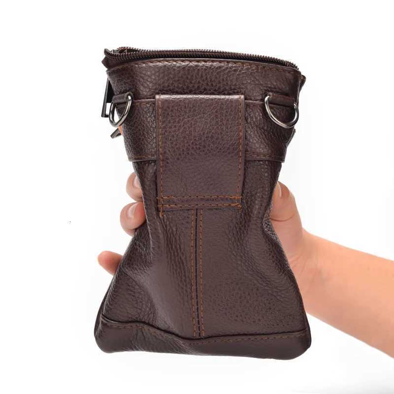 Genuine Leather mens Crossbody Bag High Quality Business Messenger Bag Mini Large Capacity Waist Pack Y251011