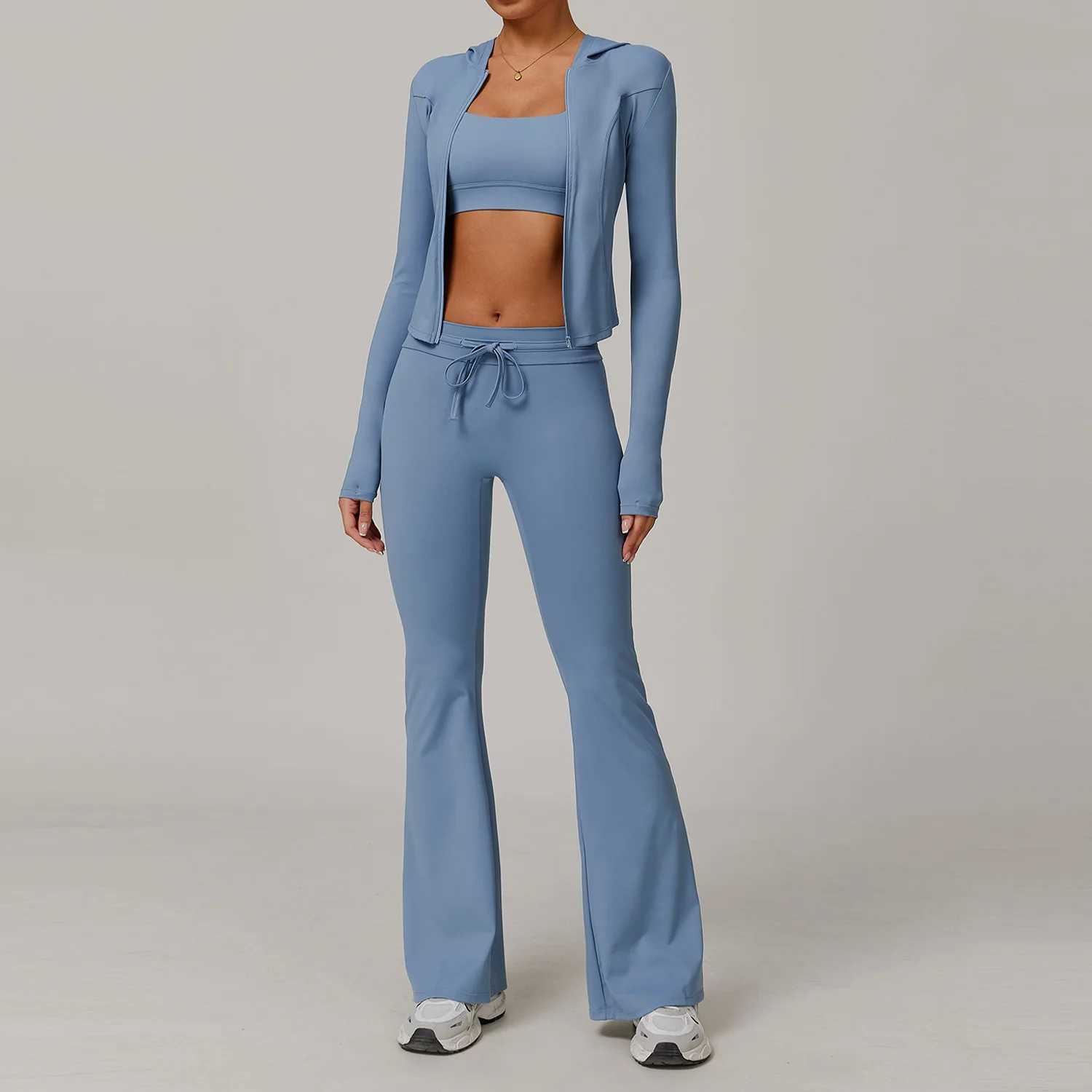 Yoga Suit 2PCS Sportswear Gym Sports Set Women Tracksuit Running Leggings Workout Long Sleeve Sports Bra Push Up Yoga Clothing J251030