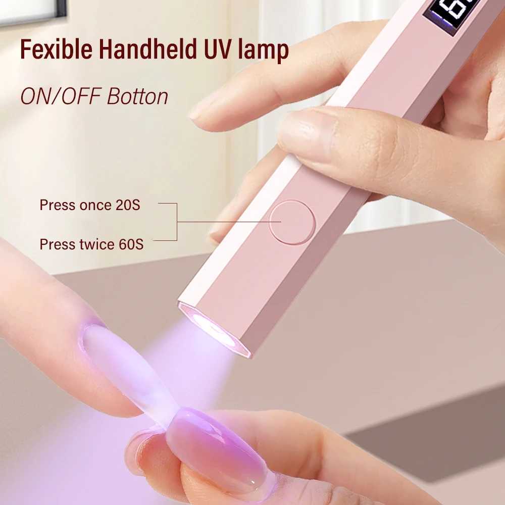 Convenient Handheld Nail Dryer Lamp UVLED Nail Curing All Gel Polish Nail Art Tool USB Rechargeabl Quick Dry Nail Lamp L251030