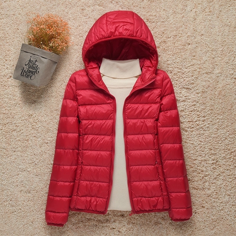Fashion Female Cold Jacket Women Winter Light White Duck Down Jacket Slim Puffer Jacket Portable Windproof Down Coat 251029
