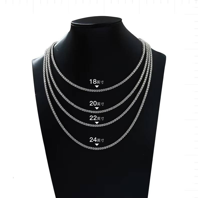 Classic Fourprong Tennis Bracelet in S925 Silver Plated with 18K White Gold Set with Moissanite