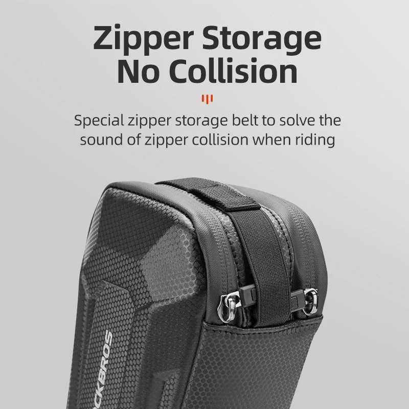 ROCKBROS Hard Shell Bicycle Bag MTB Road Bike Bag Carbon Pattern Waterproof Top Tube Bag Cycling Saddle Bag 15L High Capacity H251029