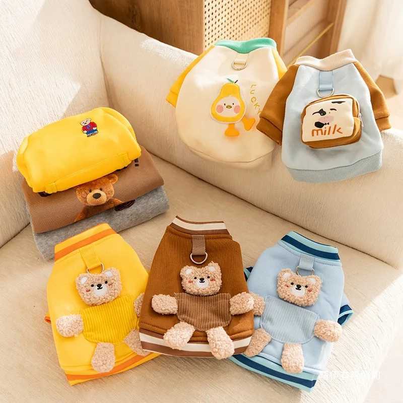 Warm Feet Cat Pet Clothing Autumn and Winter Dog Corduroy Hoodie with High Collar Cute Little Bear with Puppy Clothes Dog Hoodie C251030