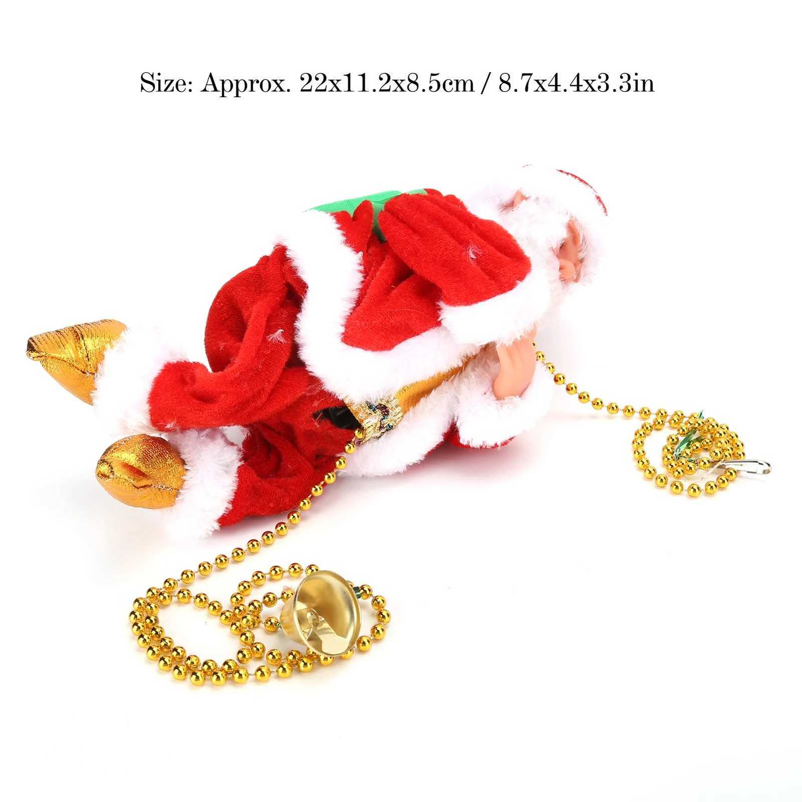 Christmas Doll Decoration Santa Claus Doll Electric Climbing Santa Claus On Beads Chain Moving Figure Hanging Xmas Ornament Toys C251030