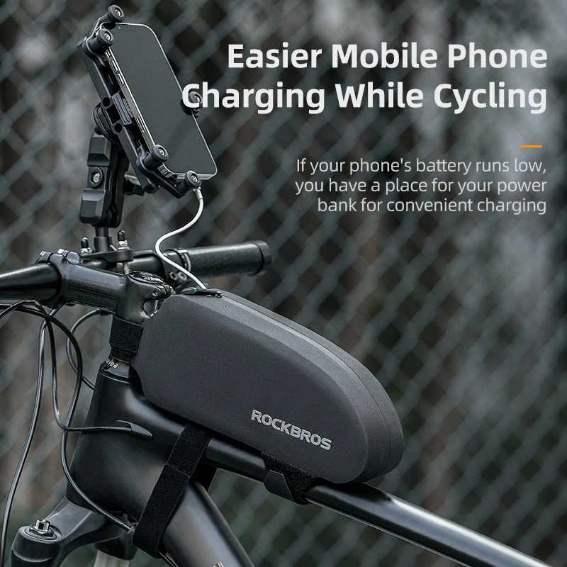 ROCKBROS Bicycle Bag Bike Frame Top Tube Bag Large Capacity Storage Waterproof Hard Shell Bicycle Bag MTB Road Bike Accessories H251029