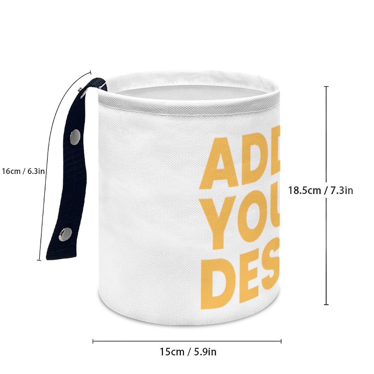 Simple Fabric Car Trash Can, Compact Auto Garbage Bin with Strap, 100% Polyester Vehicle Organizer for Sedan SUV MPV