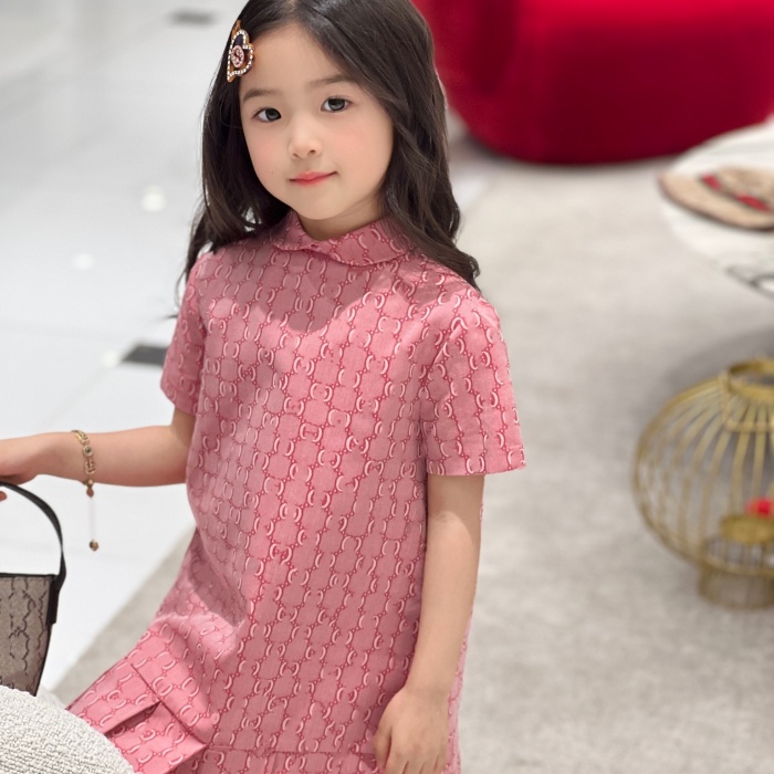 Designer brand kids dress girls Fashion Gradient color dresses Slip skirt logo printing dresss High quality shirt skirt Baby Clothes size 90cm-160cm a1