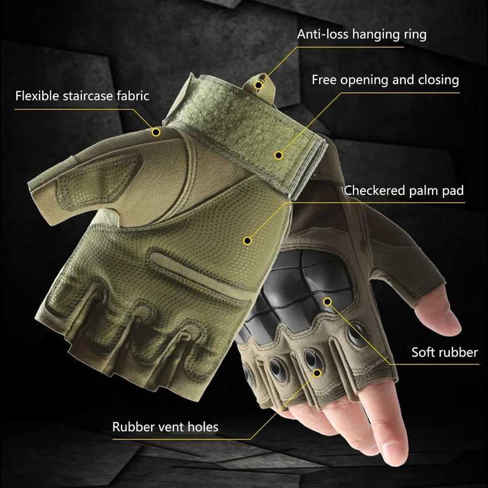Outdoor Tactical Gloves Motorcycle Gloves Half Finger Military Men Women Combat Shooting Hunting Fitness Gloves J251029