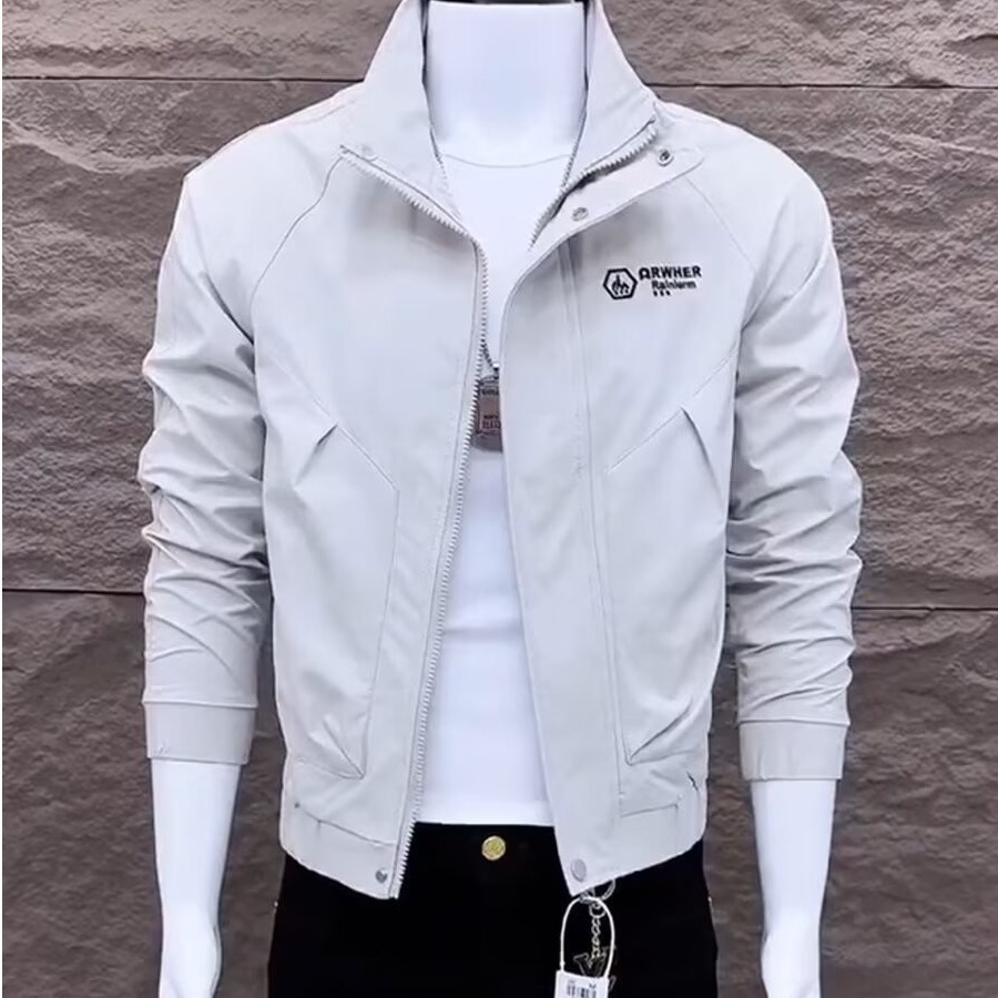 2025 Designer Coat Stand Collar Men's Spring And Autumn New Jacket Korean Style Slim Fit Trendy Jacket Workwear Top