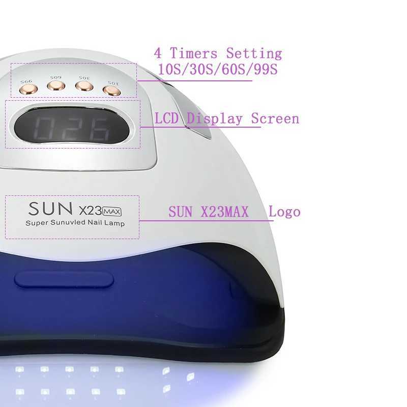 X23MAX 81LEDs UV LED Nail Lamp For Drying Gel Nail Polish Professional Nail Dryer Light With 10306099s Timer Auto Sensor L251030
