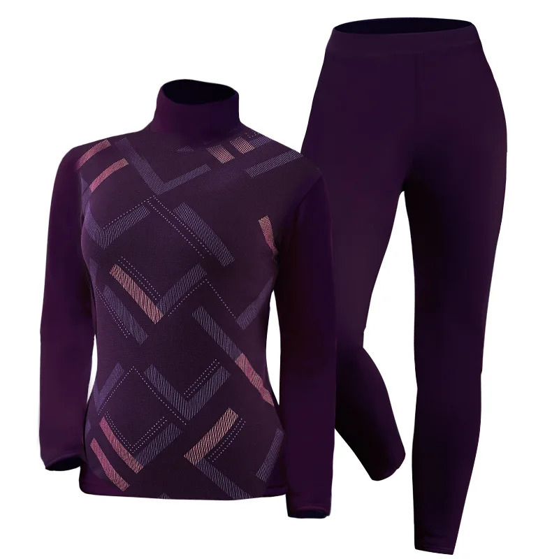 Thermal Wear For Women Long Johns Fleece Thicken Long Sleeve Thermal Underwear SET Turtleneck Long Pants Suit Cotton Sweater 251029