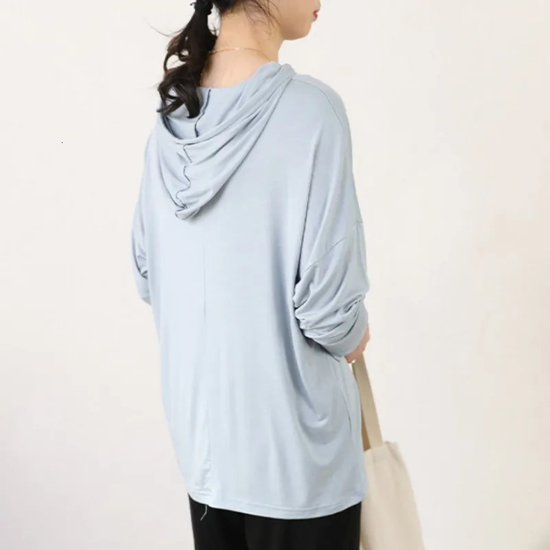 Modal Hoodies Solid Basic Tshirt Bottoming Sweatshirts All match Spring Autum Summer Casual street wear 251030