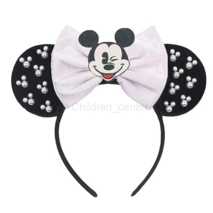 Disney Mickey Girl Velvet Ear Headband Soft Butterfly Knot Headband Halloween Party Christmas Hair Accessories H251030